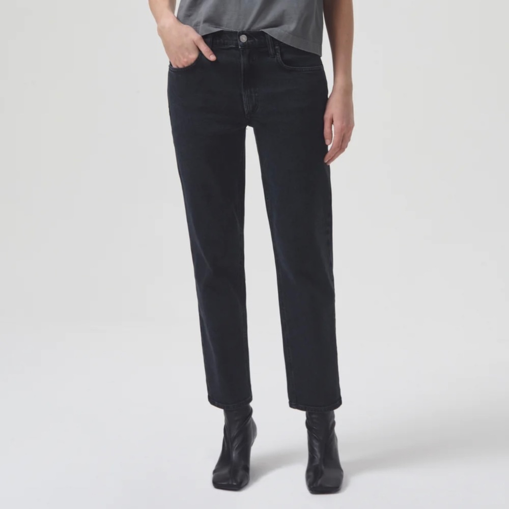 New w/out tags Agolde Kye Mid Rise Straight Crop Jean color pepper Size 28